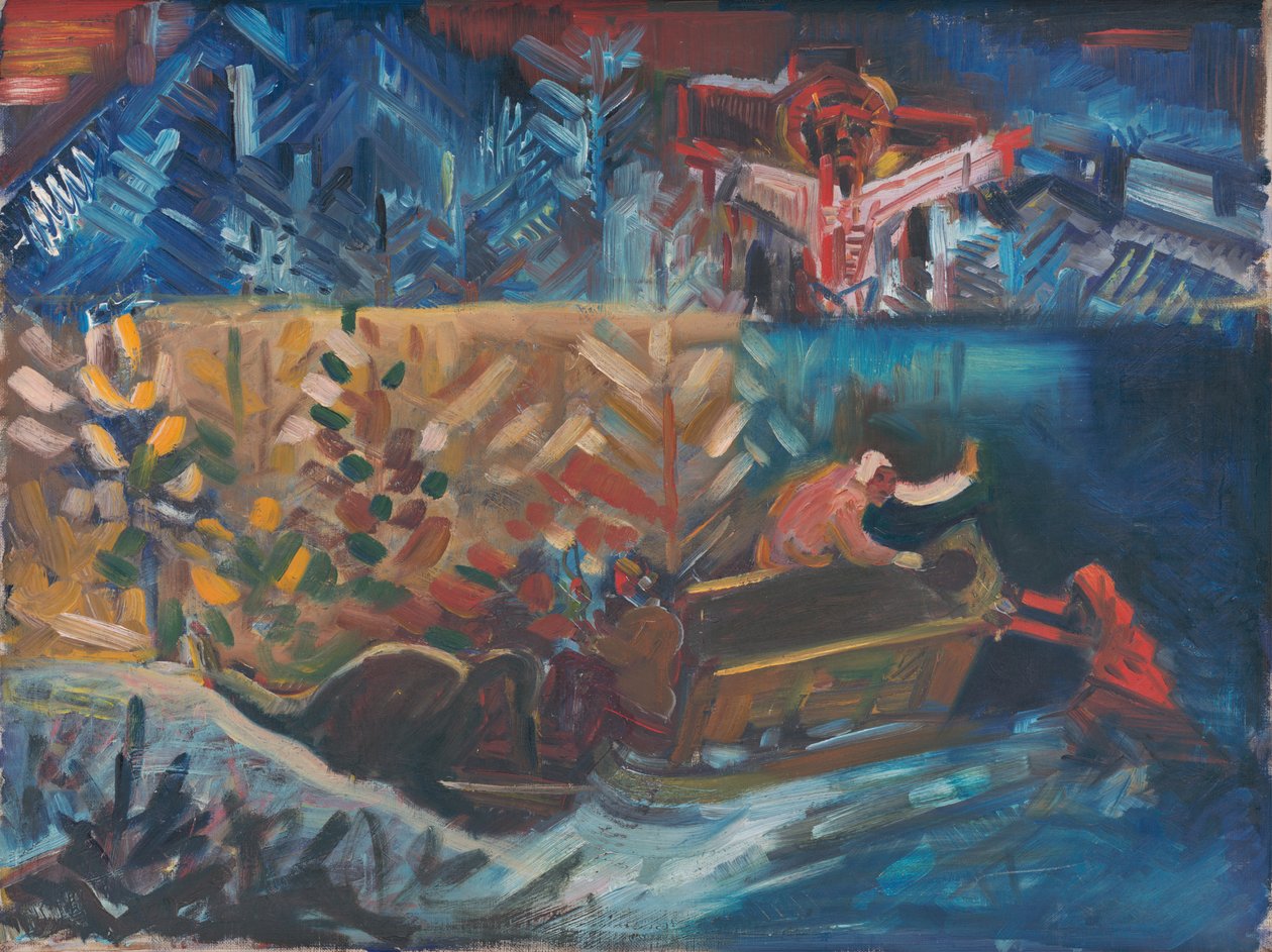 Hasta taşımak, 1940 civarı (tuval üzerine yağlı boya) by Arnold Peter Weisz Kubincan