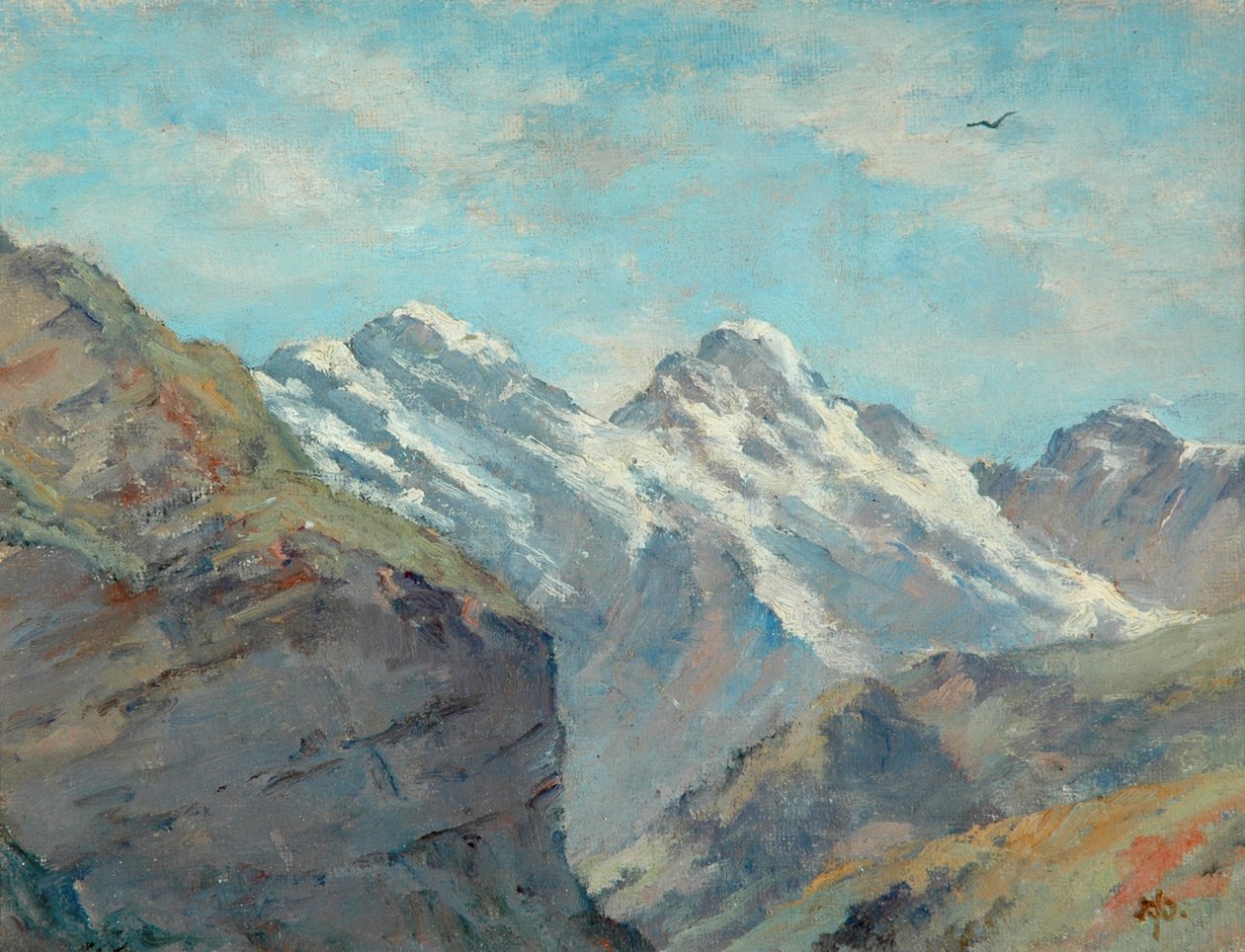 Norveç'te bir görünüm (gemide tuval üzerine yağlı boya) by Arnold Priestman