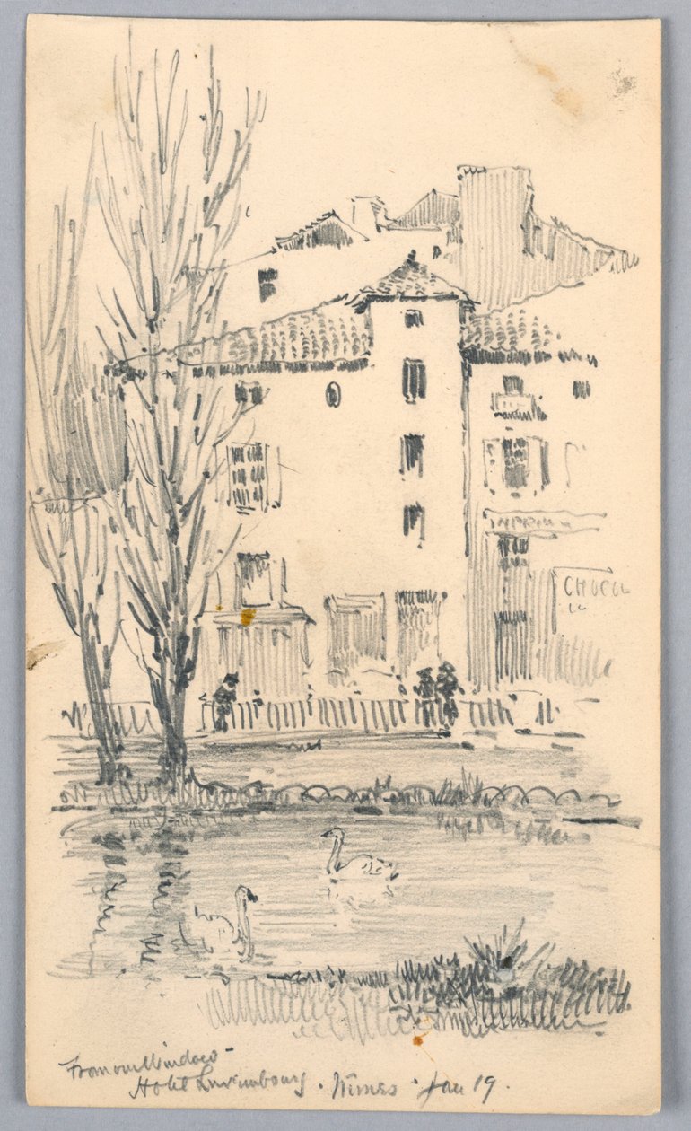 Hotel Luxembourg, Nîmes - Penceremizden by Arnold William Brunner
