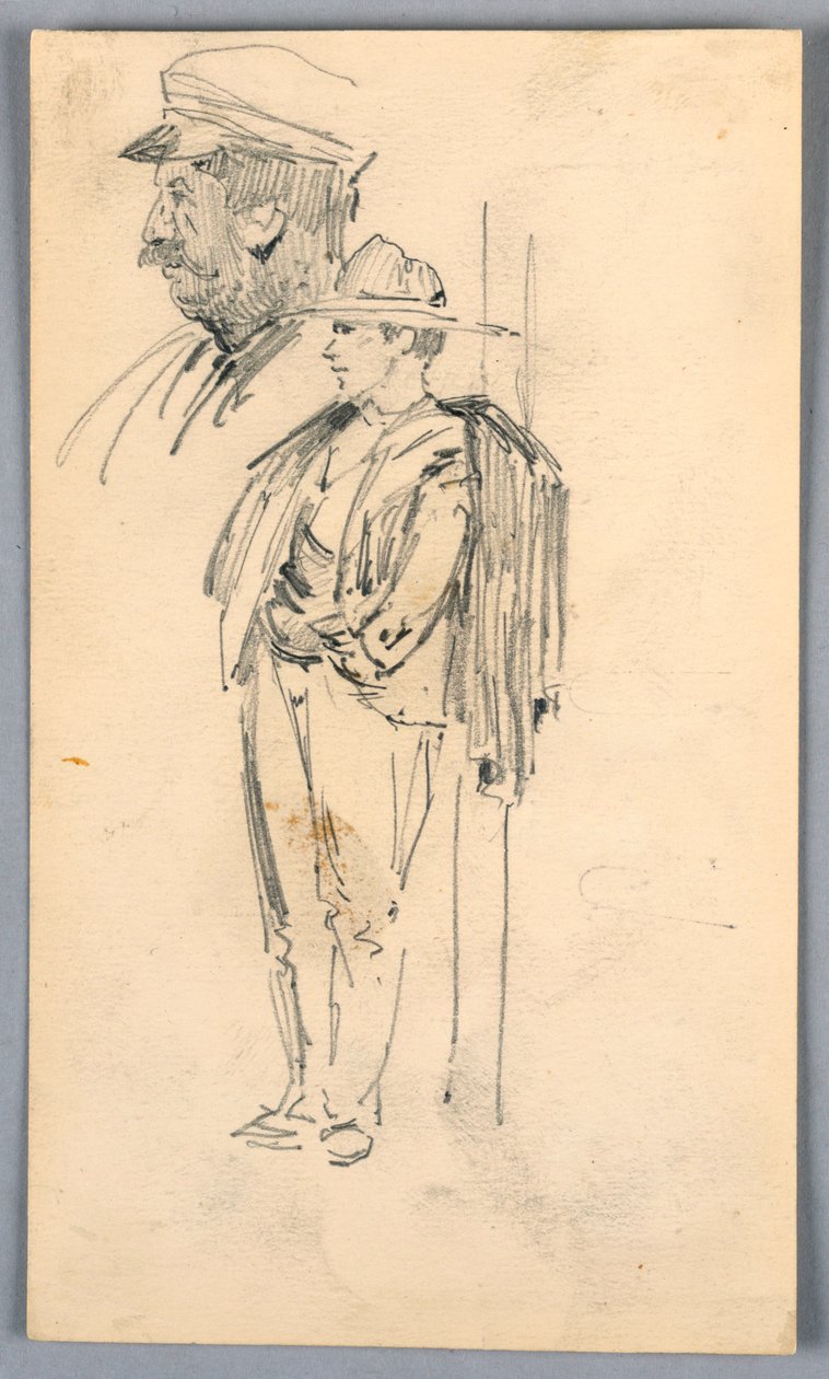 İki Erkek Çizimi by Arnold William Brunner