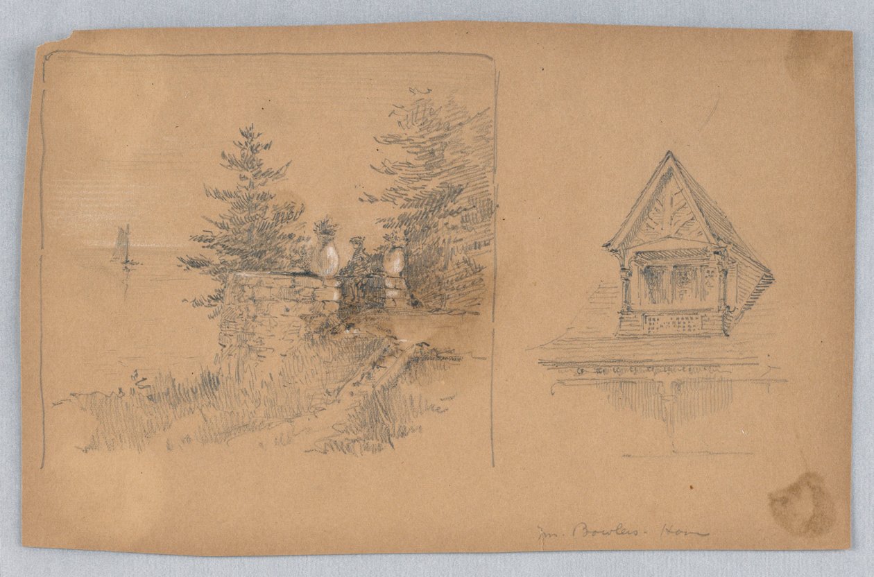 Bay Bowle'un Evinden İki Eskiz by Arnold William Brunner