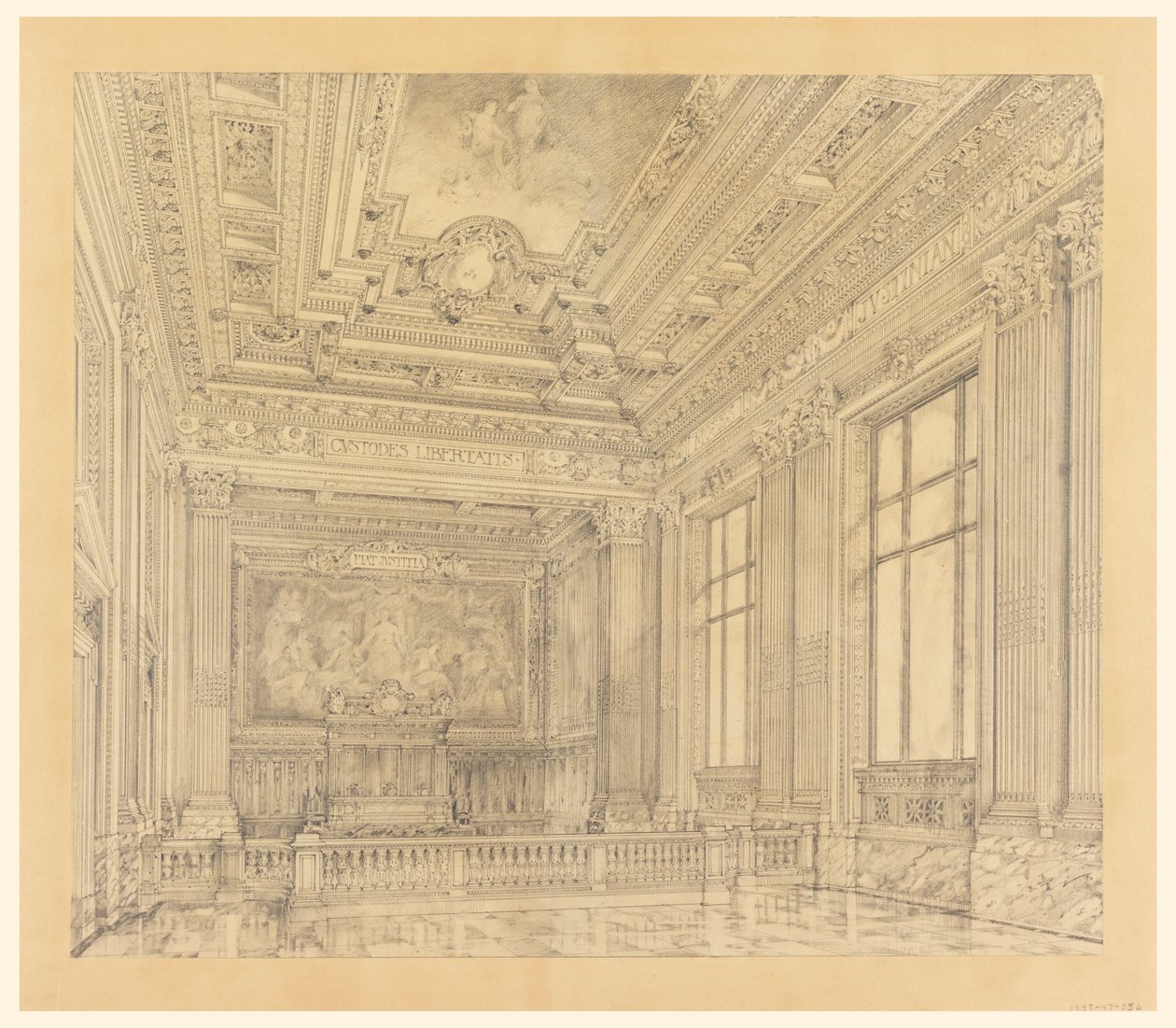 Mahkeme Salonunun Görünümü, Federal Bina, Cleveland, OH by Arnold William Brunner