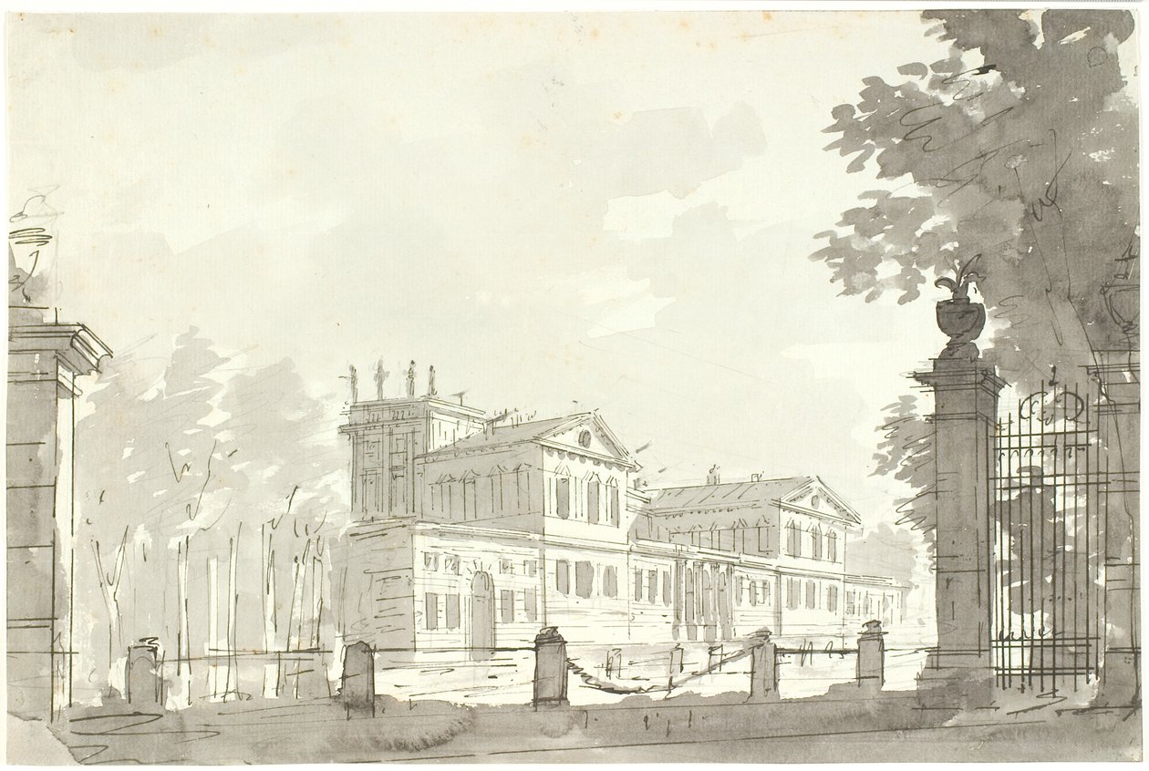 Çitle çevrili parktaki saray, t.h. kafes kapısı by Aron Wallick