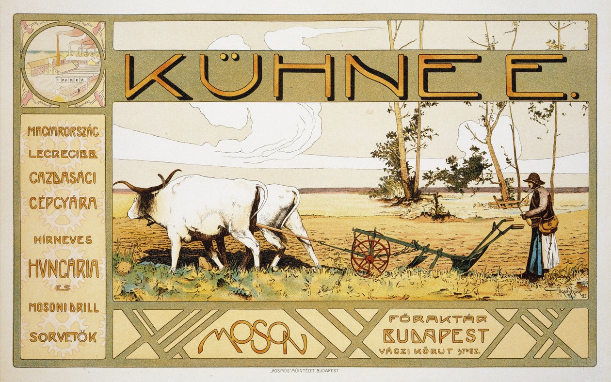 Kuhnee Tarım Üreticileri reklam afişinin çoğaltılması, 1899 by Arpad Basch