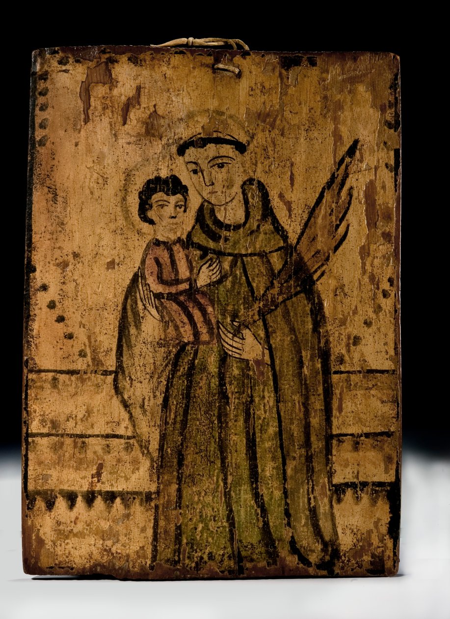 Aziz Anthony, İsa Çocuğu ile, ca. 1825-1840. by Arroyo Hondo Painter