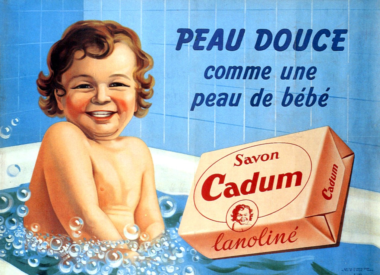 Cadum sabunu için banyoda bebek 1958 (resim) by Arsene Le Feuvre