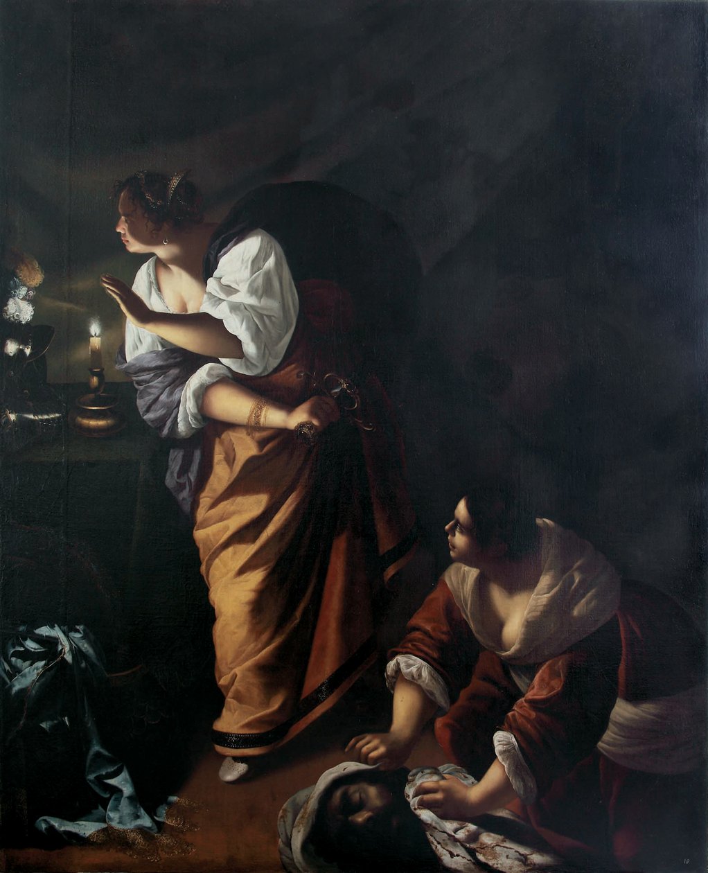 Judith ve hizmetçisi Abra ile Holofernes Başkanı, c. 1647-1648 by Artemisia Gentileschi