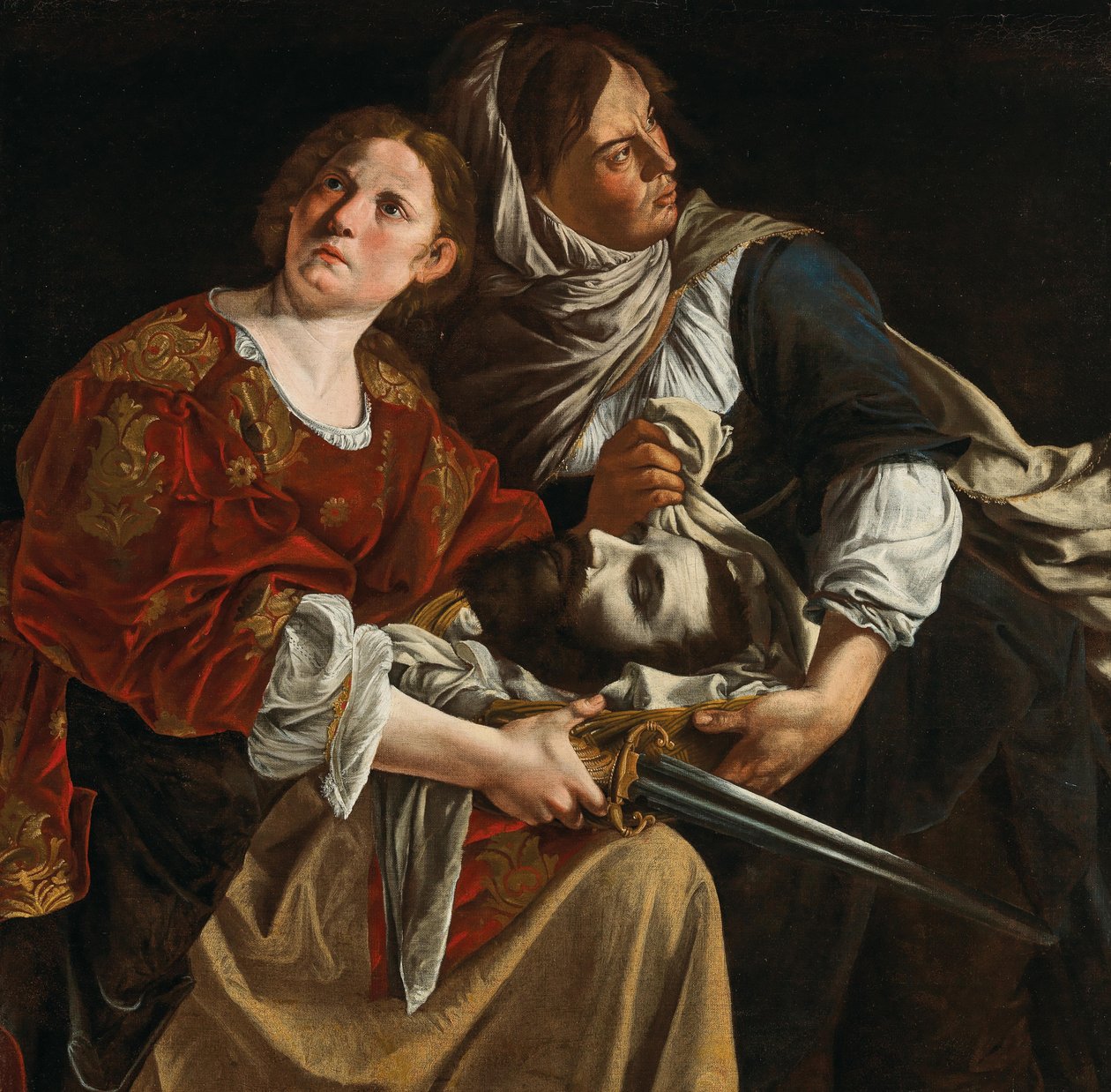 Judith, Holofernes Başkanı ve bir hizmetçi ile. by Artemisia Gentileschi