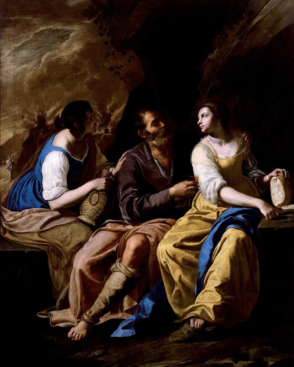 Lut ve Kızları, yaklaşık 1635-1637. by Artemisia Gentileschi