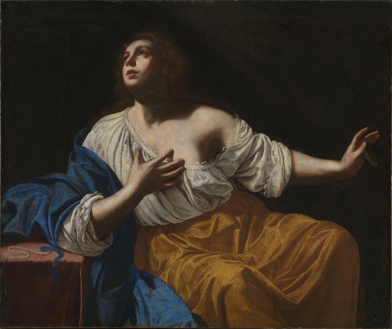 Mary Magdalene Penitent, c.1640 (tuval üzerine yağlı boya) by Artemisia Gentileschi