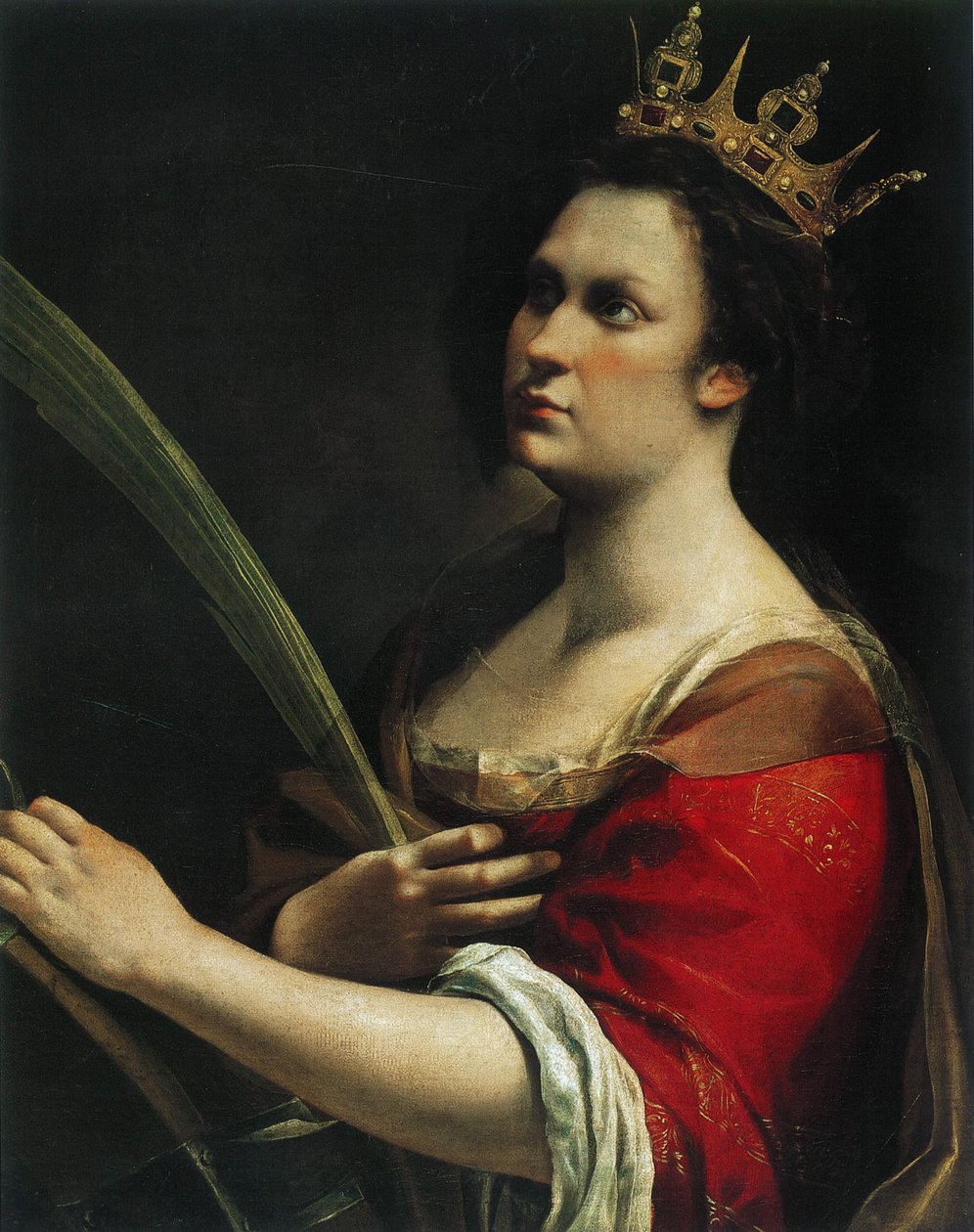 İskenderiyeli Aziz Catherine olarak Otoportre, c. 1618. by Artemisia Gentileschi