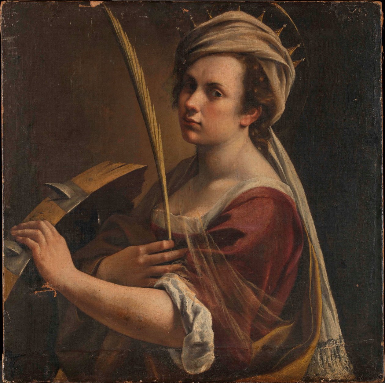 İskenderiyeli Aziz Catherine olarak Otoportre, yaklaşık 1616. by Artemisia Gentileschi