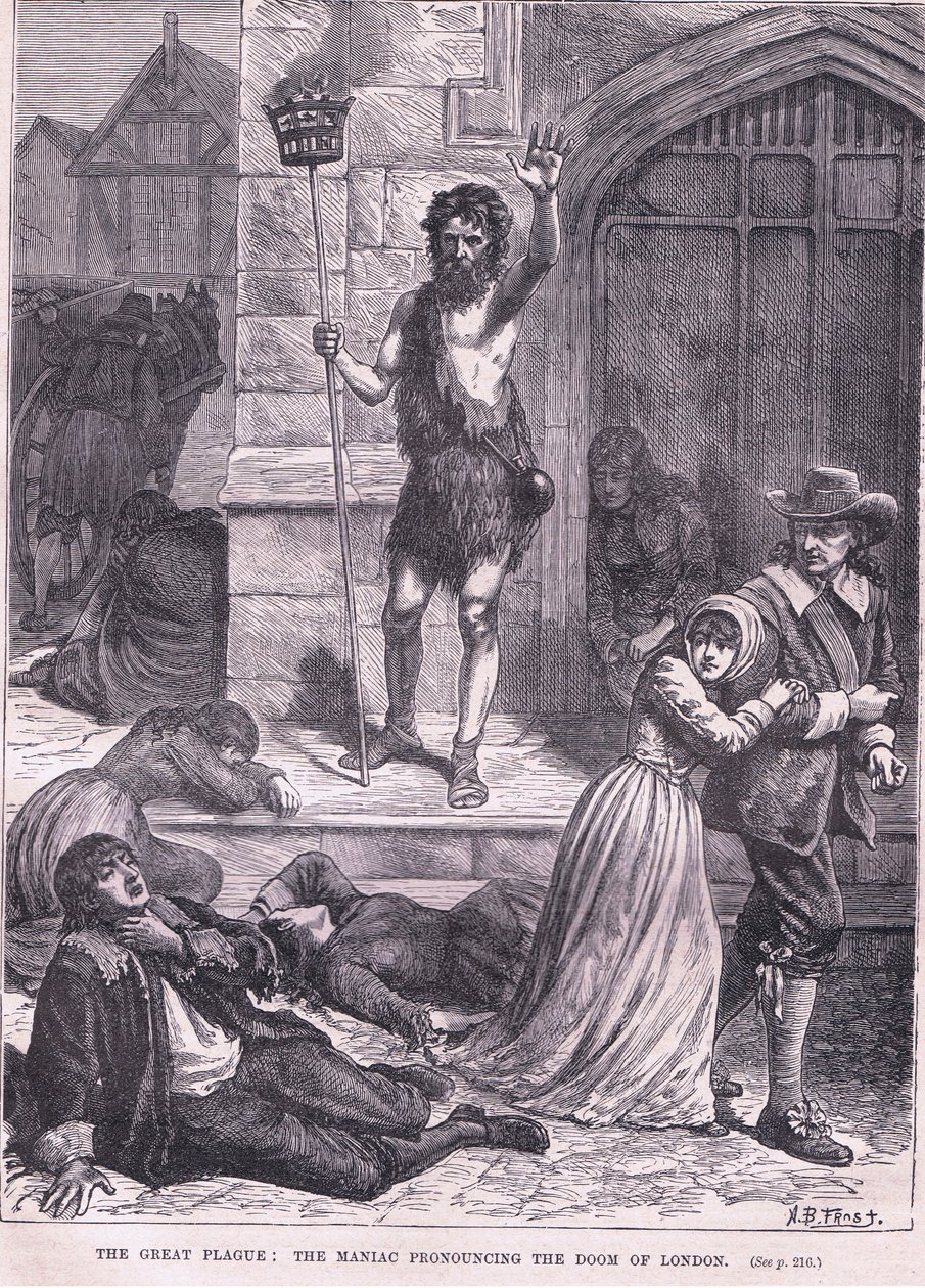 Büyük Veba: MS 1665'te Londra'nın kıyametini ilan eden manyak by Arthur Burdett Frost