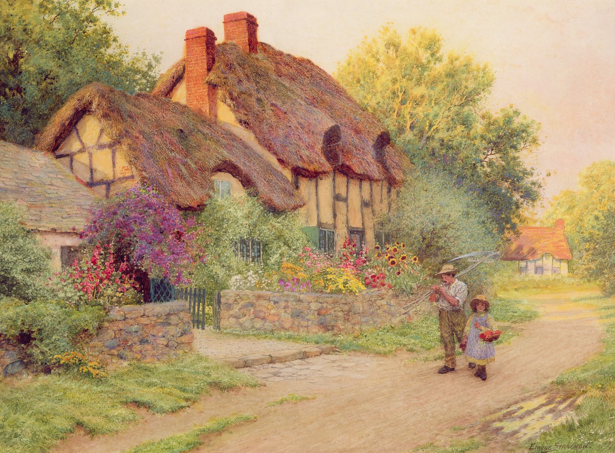 ಸ್ನಾನದ ನಂತರ: ಸ್ಕೈಥೆಟರ್ಕ್ನೊಂದಿಗೆ ಮನುಷ್ಯ by Arthur Claude Strachan