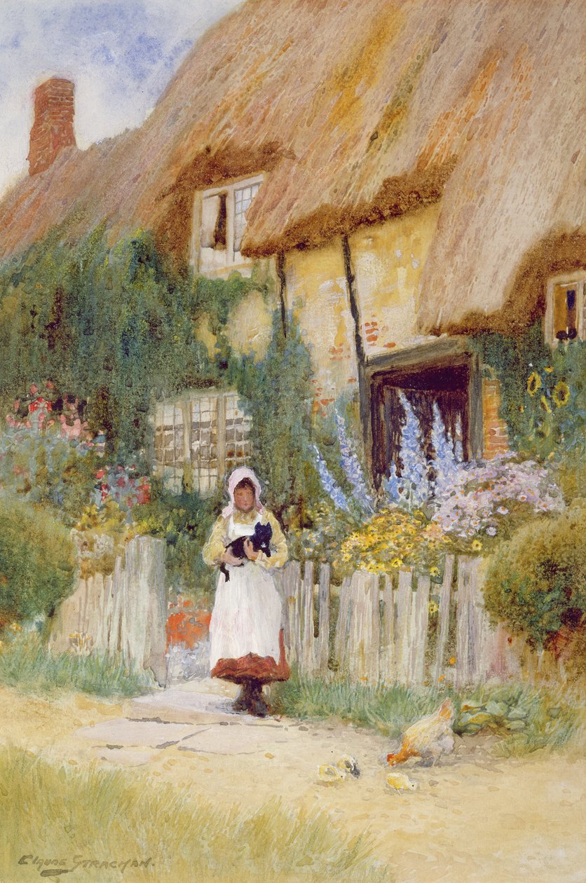 Kulübe Kapısı yanında by Arthur Claude Strachan