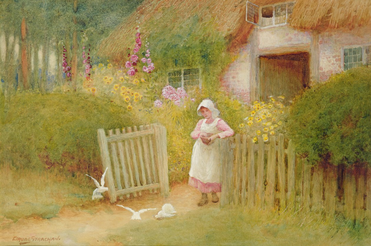 güvercin beslemek by Arthur Claude Strachan