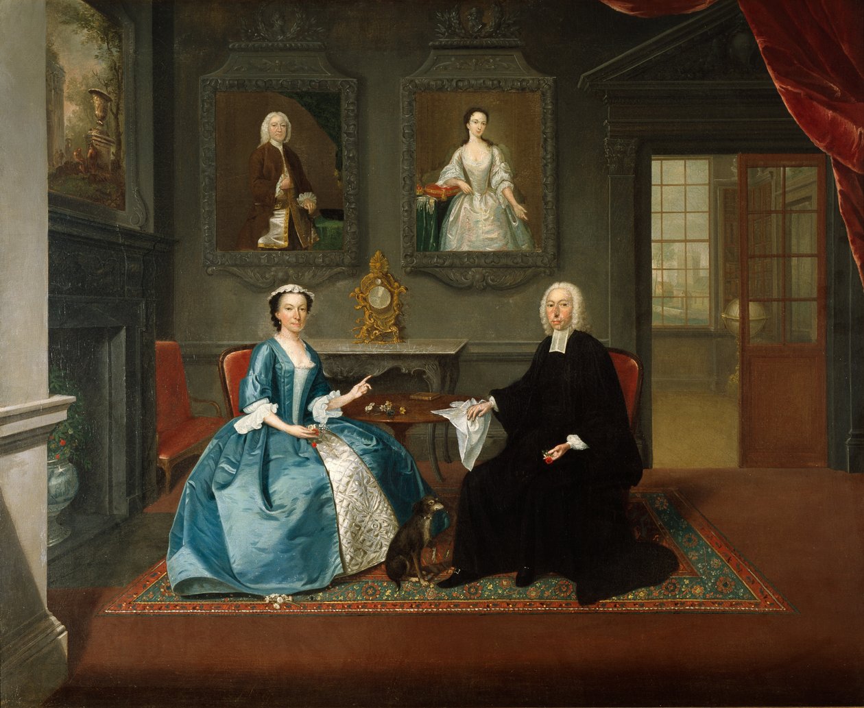 Muhterem Streynsham Master ve eşi Croston Margaret, Lancashire, 1743-44 by Arthur Devis