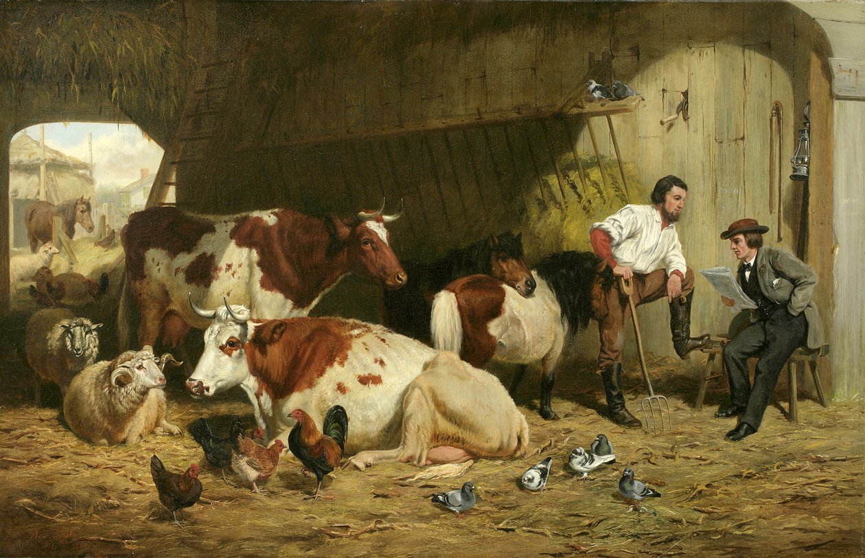 Son Haberler, Ahırdaki Sığır, 1862 by Arthur Fitzwilliam Tait