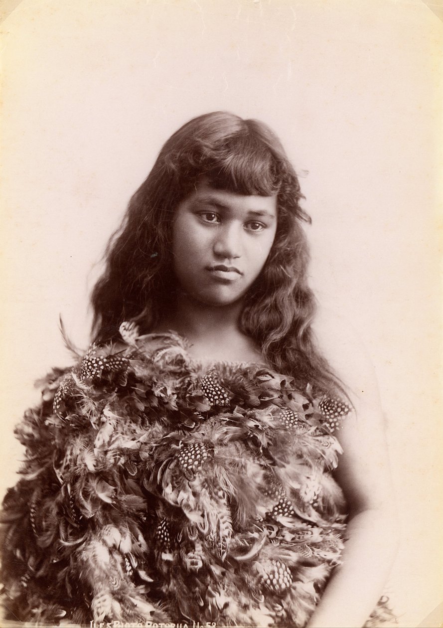 Maori kadını, Rotorua, Yeni Zelanda by Arthur James Iles