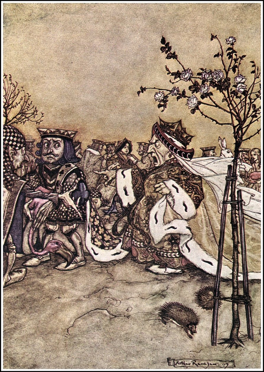 Alice Harikalar Diyarında Maceraları - Kraliçe, diğer oyuncularla tartışmayı ve bağırmayı asla bırakmadı: Başını salla! veya: Başını kaldır!n by Arthur Rackham