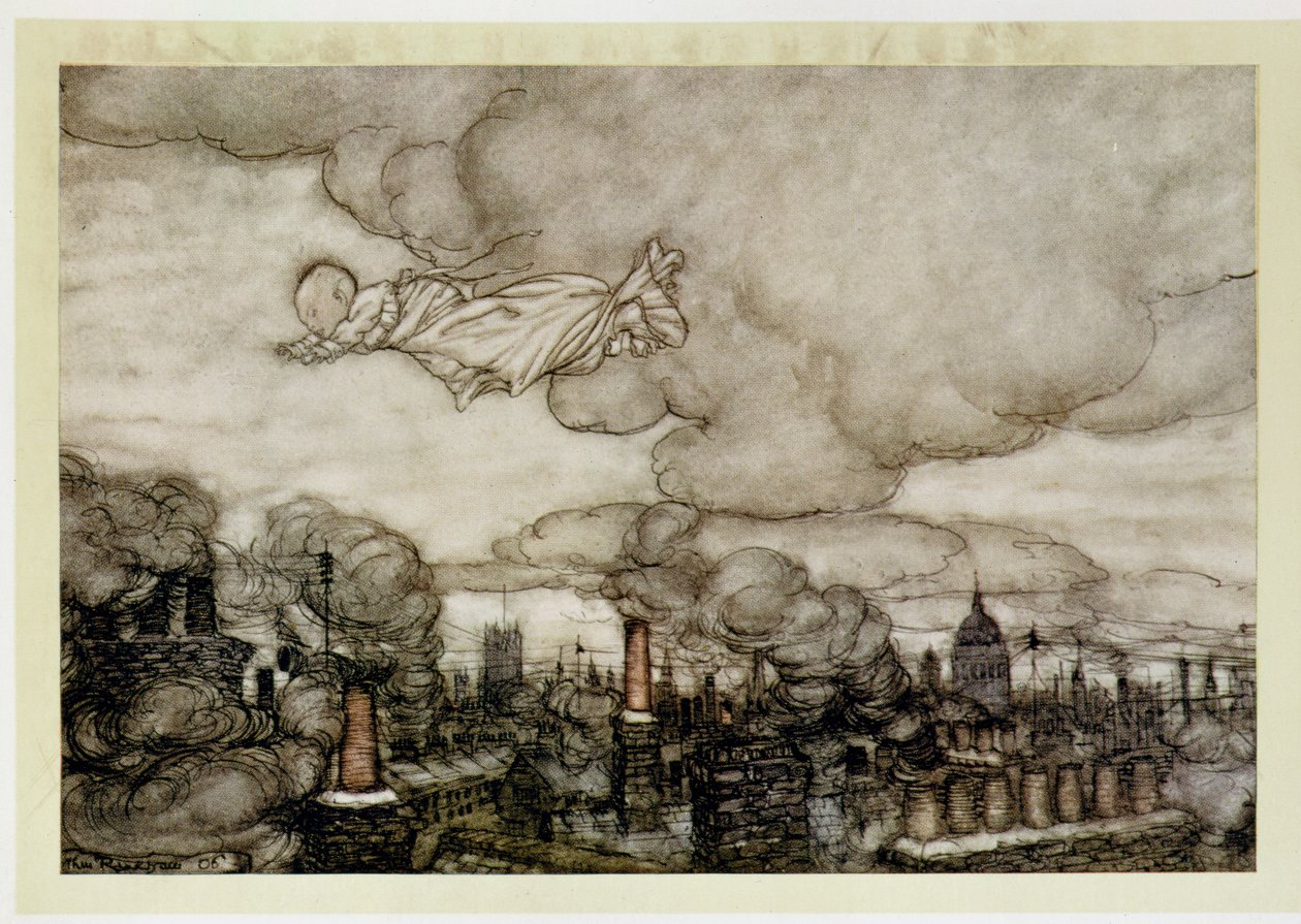 Peter Pan Londra üzerinde uçuyor, J.M. Barrie