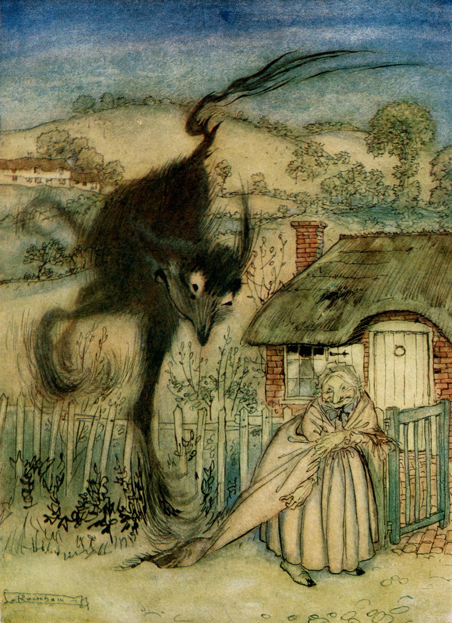 F.A. Steel tarafından yeniden anlatılan İngiliz Masallarından Korkunç Canavar, 1927 by Arthur Rackham