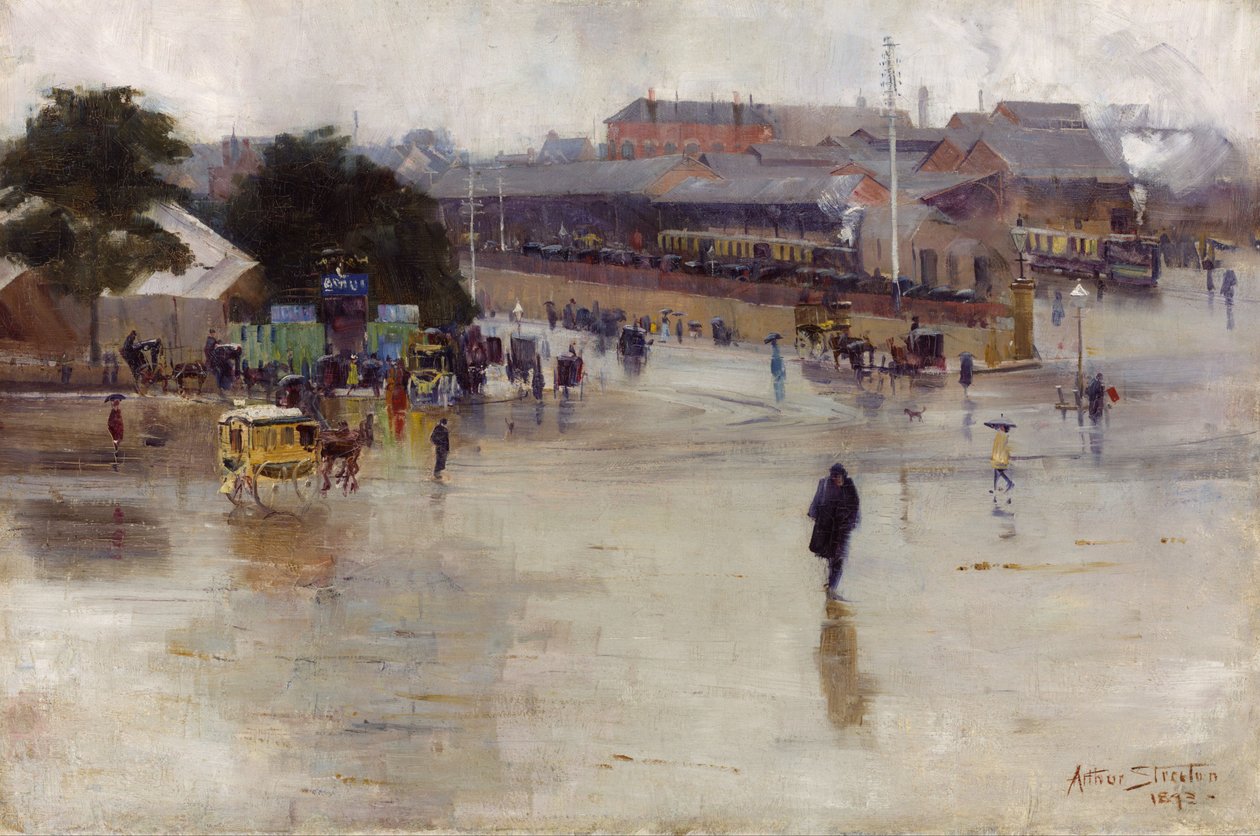 Tren istasyonu, Redfern by Arthur Streeton
