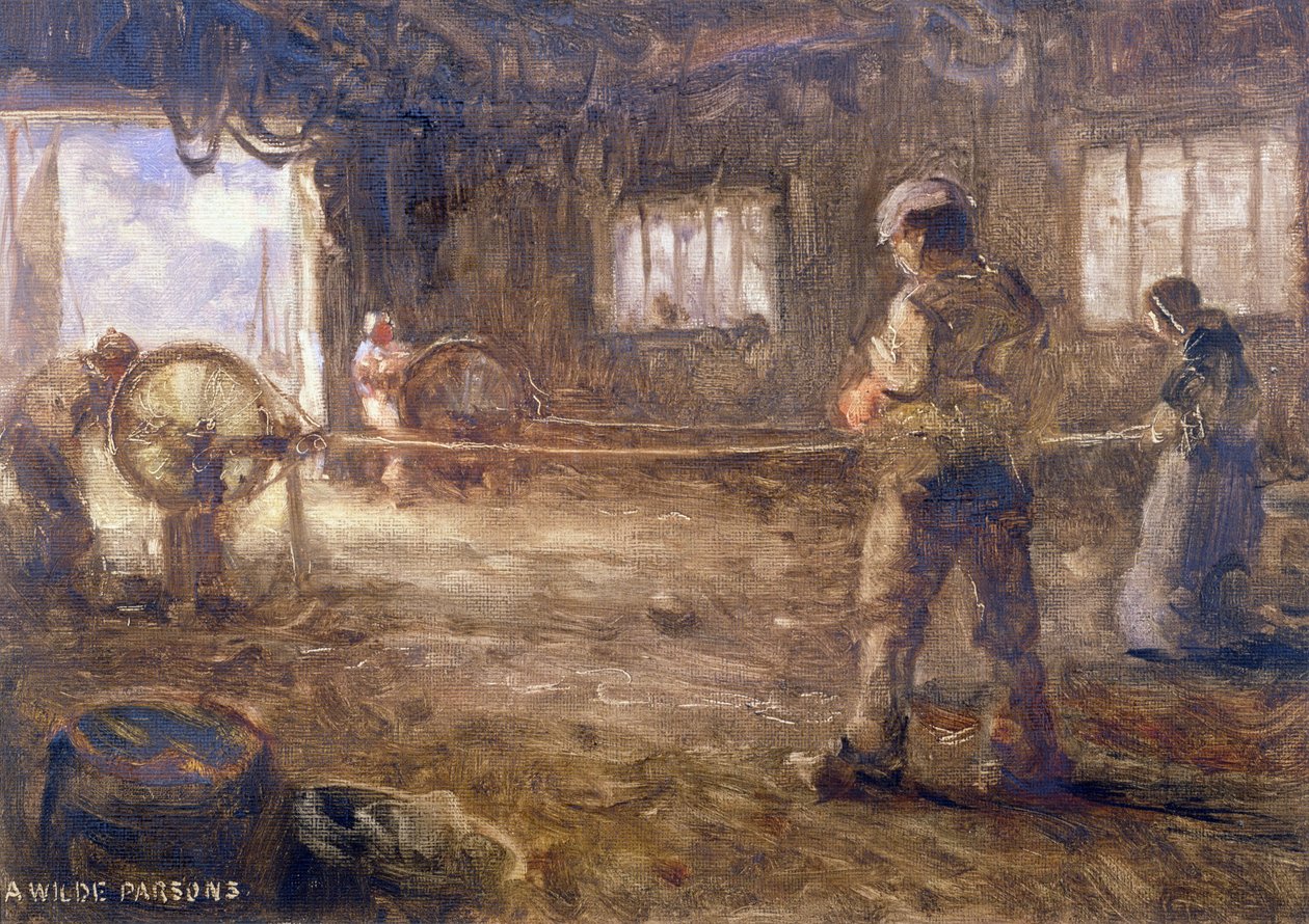 İp Yürüyüşü, 1932 (kağıt üzerinde yağlı boya) by Arthur Wilde Parsons