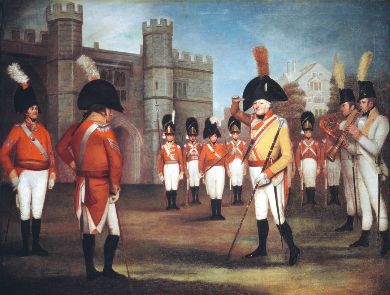 Staffordshire Milisleri Windsor Kalesi'nde geçit töreninde, c.1804 by Arthur Devis