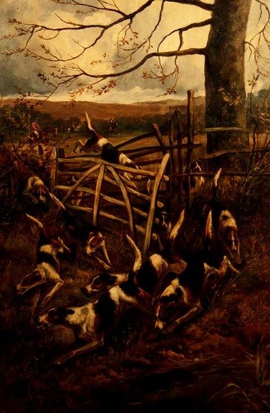 Çitin Üzerinde veya Tam Ağlayan Köpekler by Arthur Alfred Davis