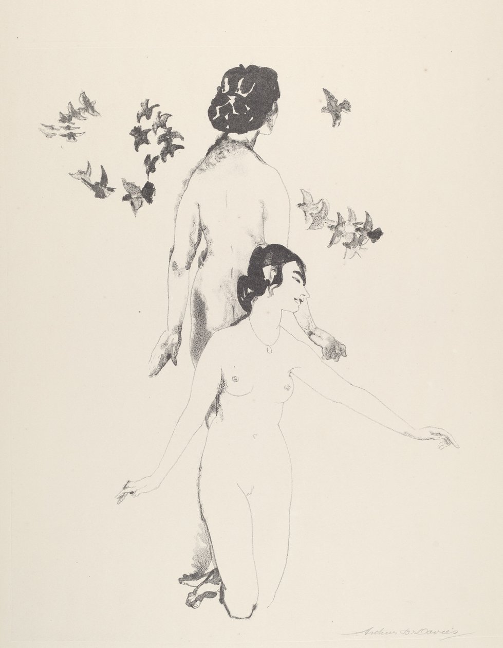 güvercinler by Arthur B. Davies