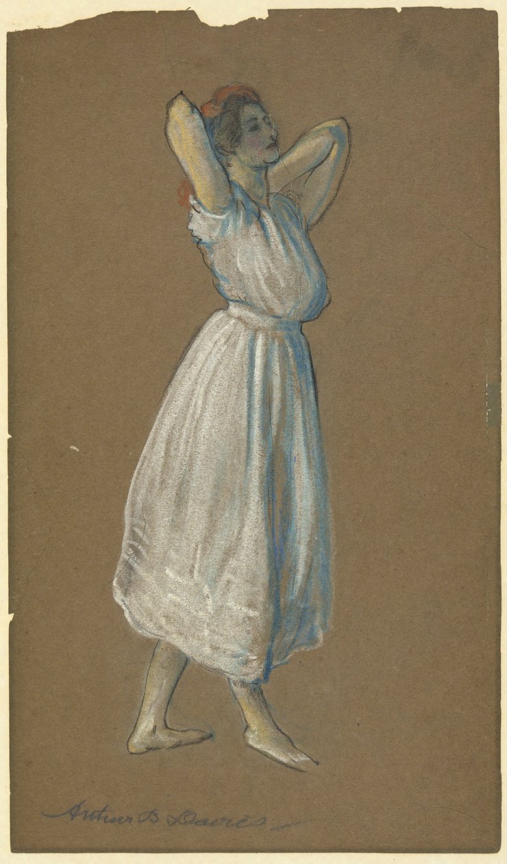 Elleri başının arkasında duran kadın by Arthur B. Davies