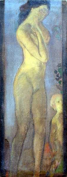 Anne ve Çocuk (tuval üzerine yağlı boya) by Arthur Bowen Davies