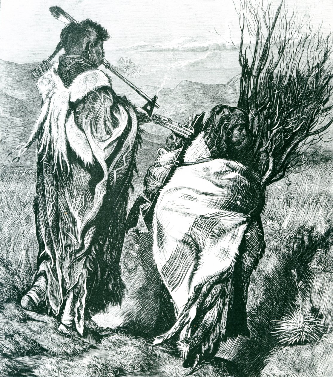Joseph Swain (1820-1909) 1870 (gravür) tarafından oyulmuş Hiawatha ve Minne-Ha-Ha (s/b fotoğraf) by Arthur Boyd (after) Houghton