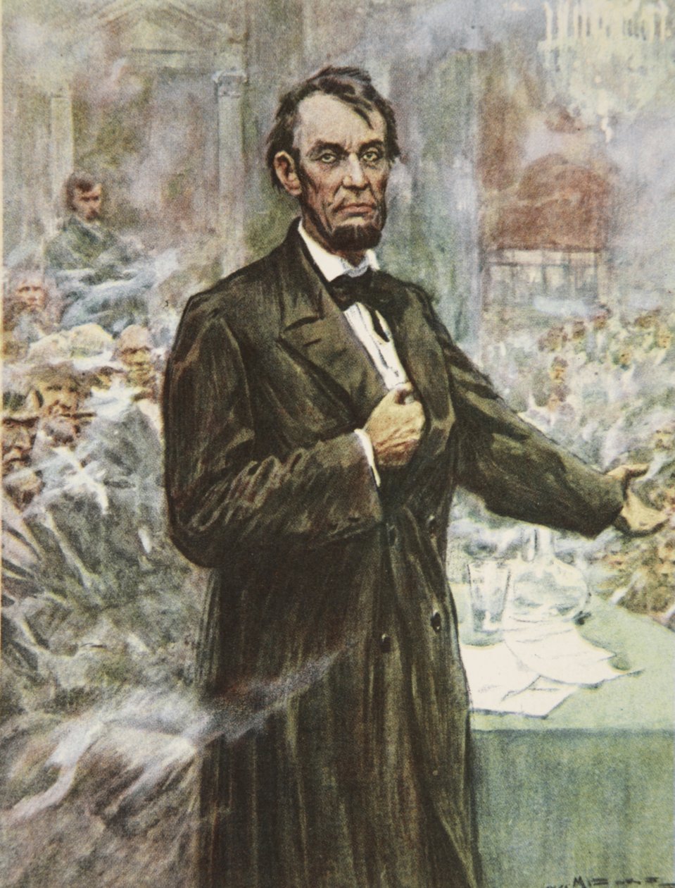 Büyük Özgürleştirici Abraham Lincoln, HE Marshall'ın 'Bu Ülkemiz, Amerika Birleşik Devletleri'nin Öyküsü'nden bir örnek by Arthur C. (after) Michael