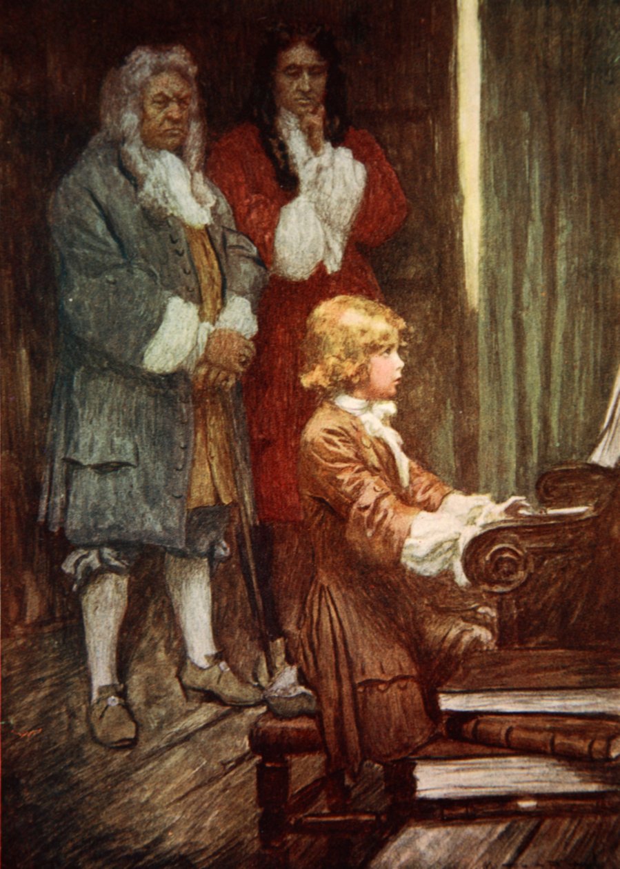 Handel çalarken sessizce beklediler (renkli taş) by Arthur C. (after) Michael