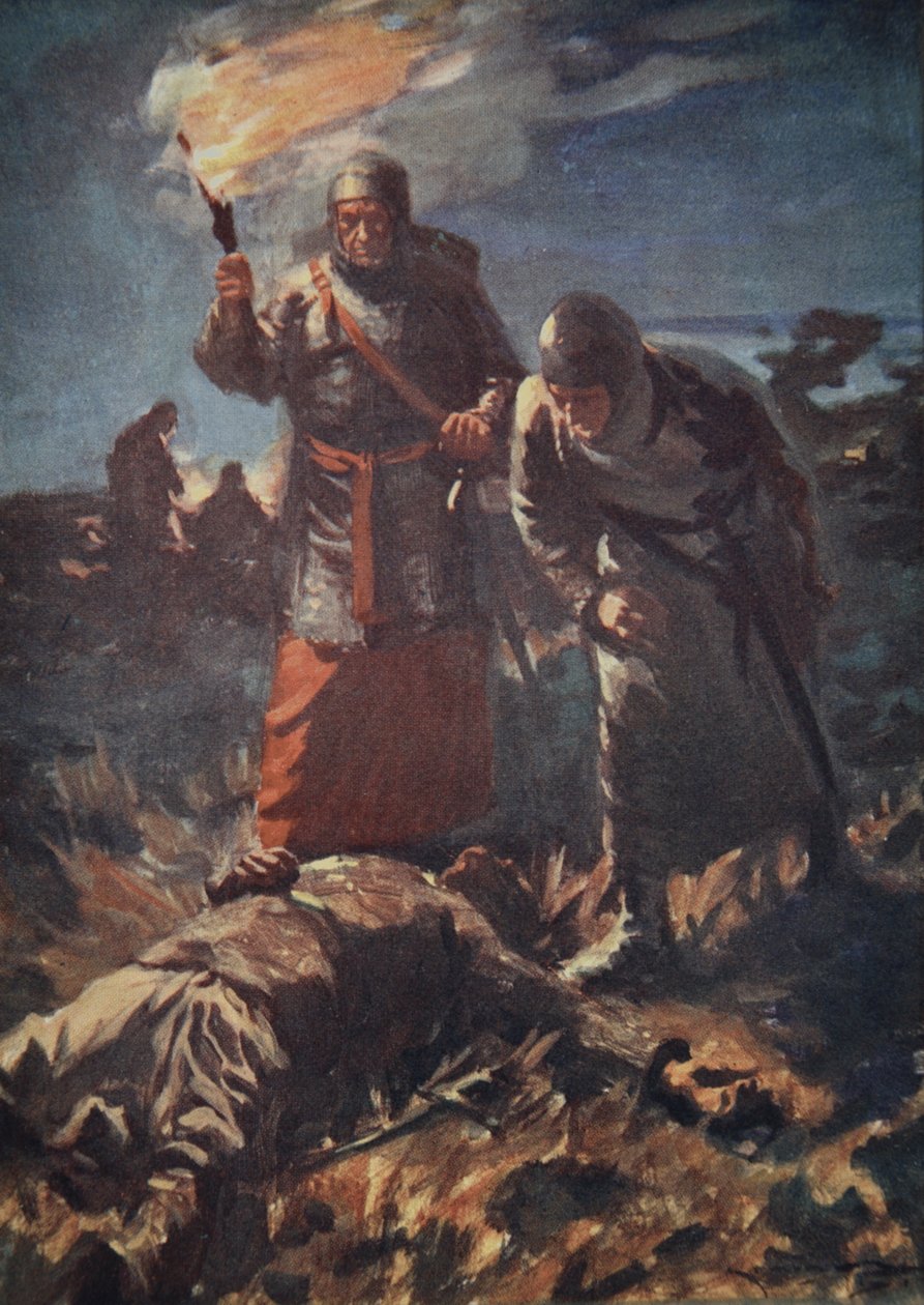 Öldürülenler arasında boş yere onun cesedini aradılar, HE Marshall'ın 'Almanya Tarihi'nden bir örnek. by Arthur C. (after) Michael
