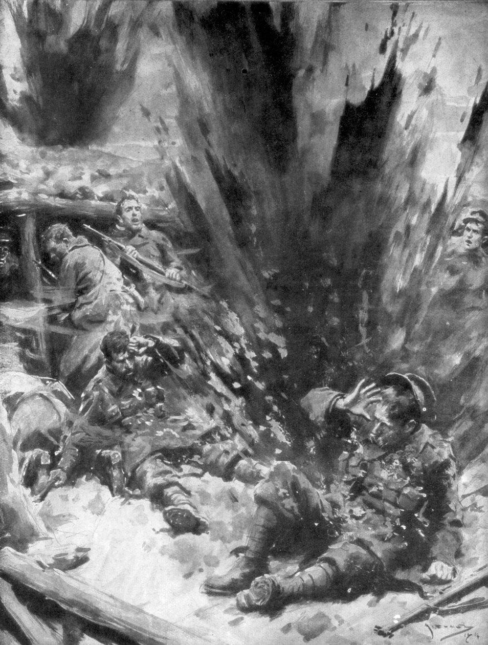 Bir Alman Kabuğu Bir İngiliz Siperinde Patladı, 1914, 1926. by Arthur C. Michael