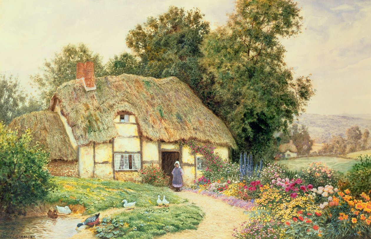 Ördek Göleti Tarafından Bir Kulübe by Arthur Claude Strachan