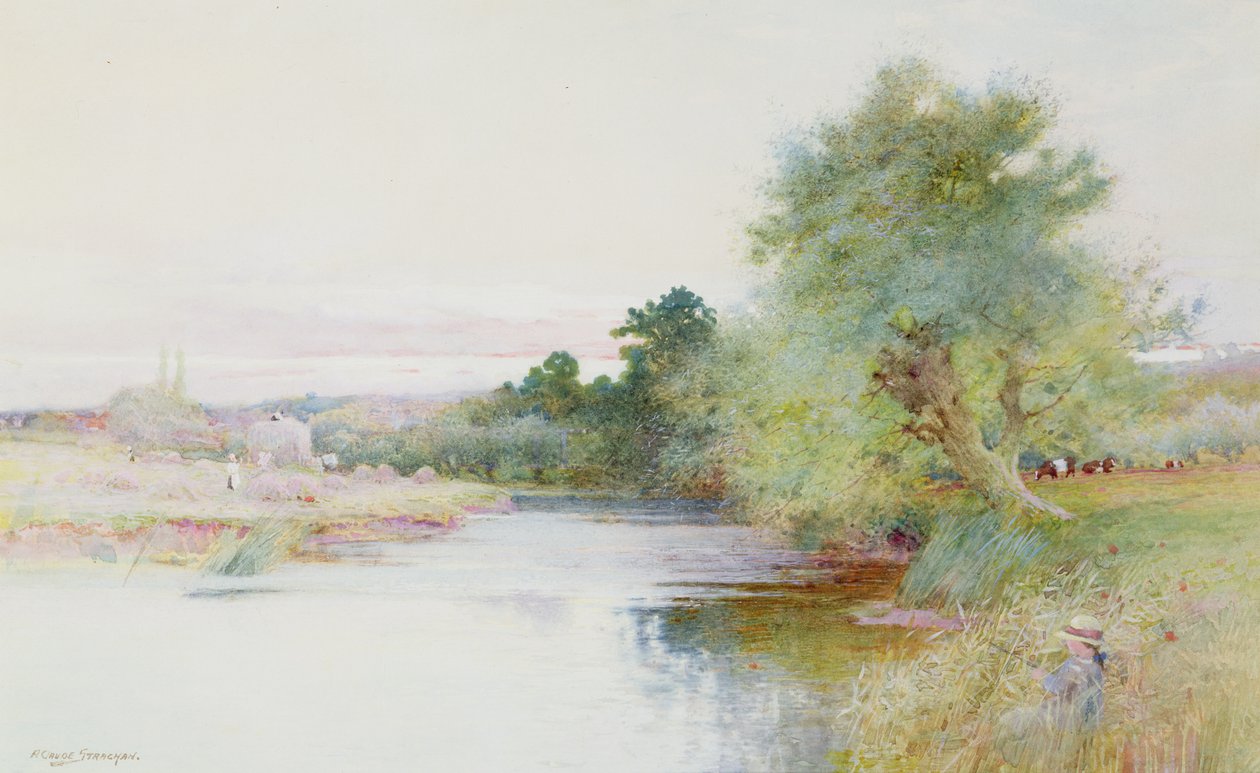 Marlow yakınlarında saman yapımı by Arthur Claude Strachan