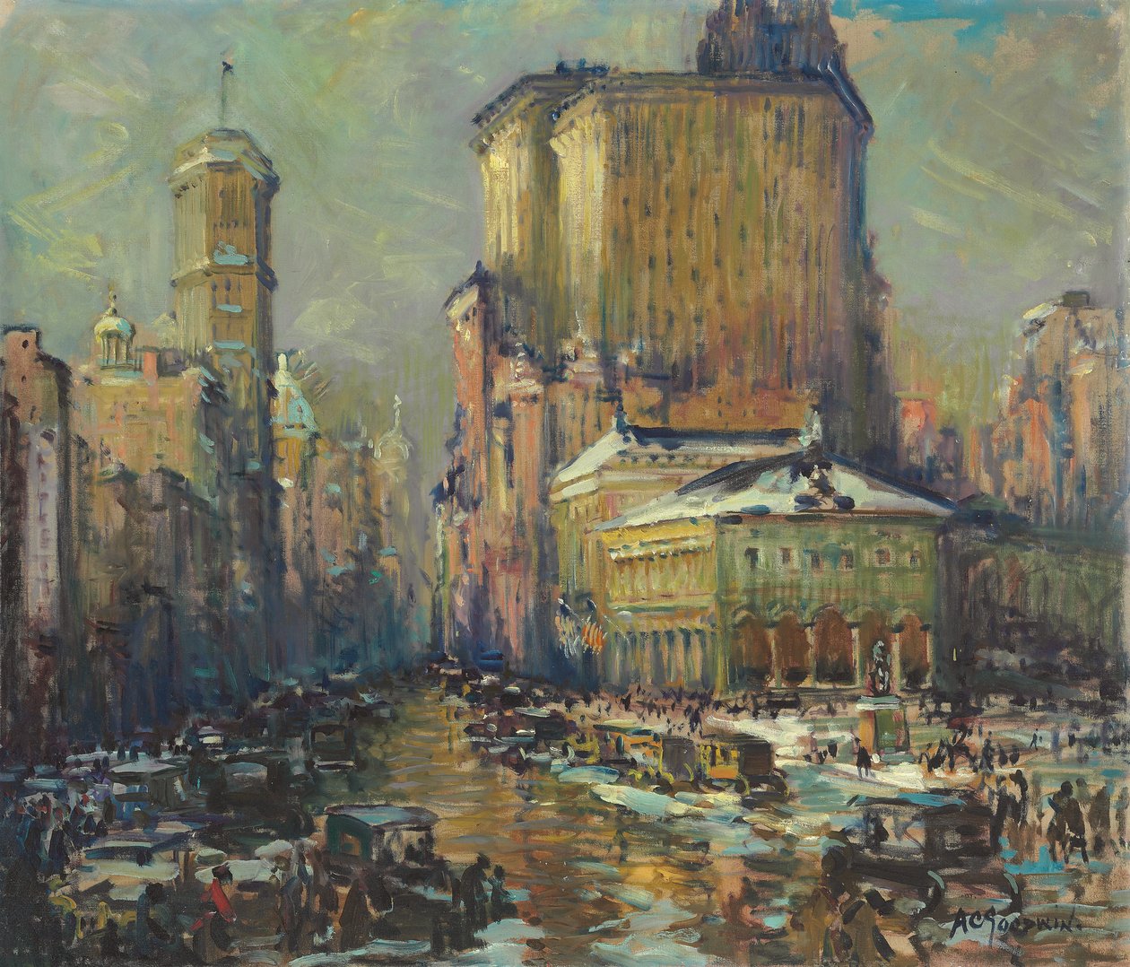Herald Square, New York (tuval üzerine yağlı boya) by Arthur Clifton Goodwin