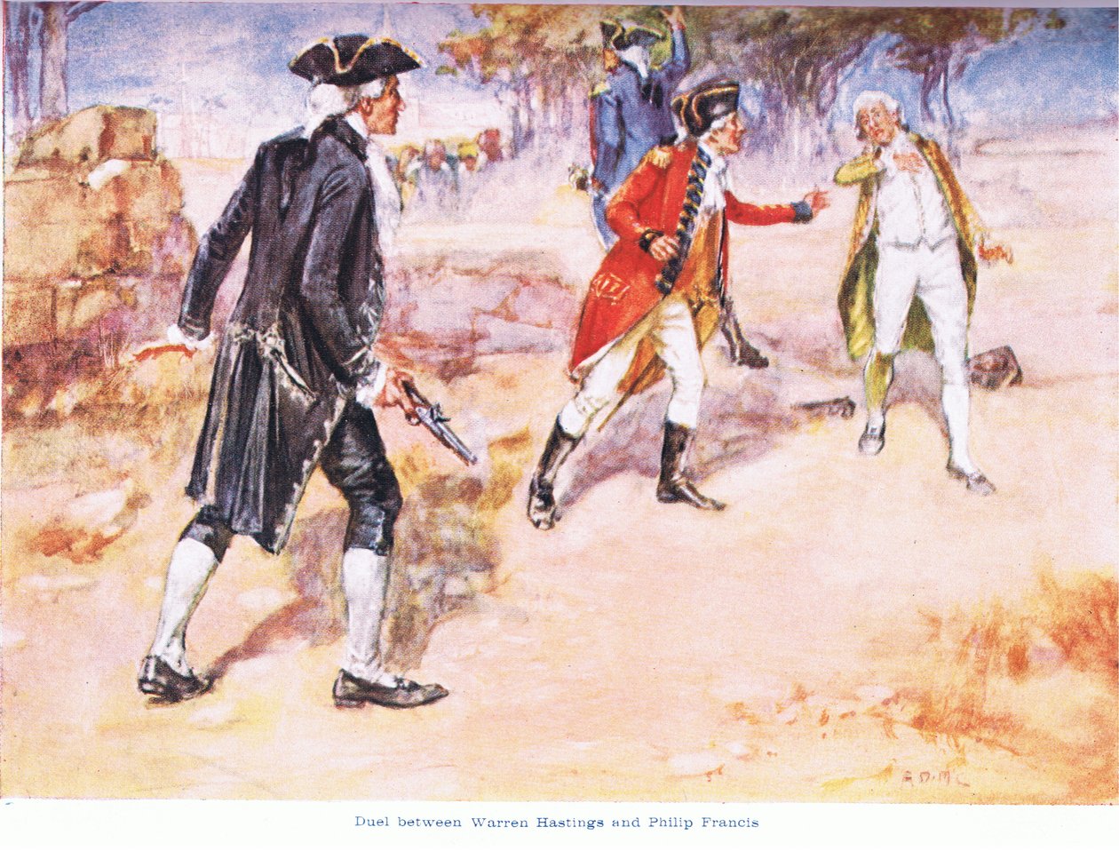 Warren Hastings ve Philip Francis 1780AD arasındaki düello by Arthur David McCormick