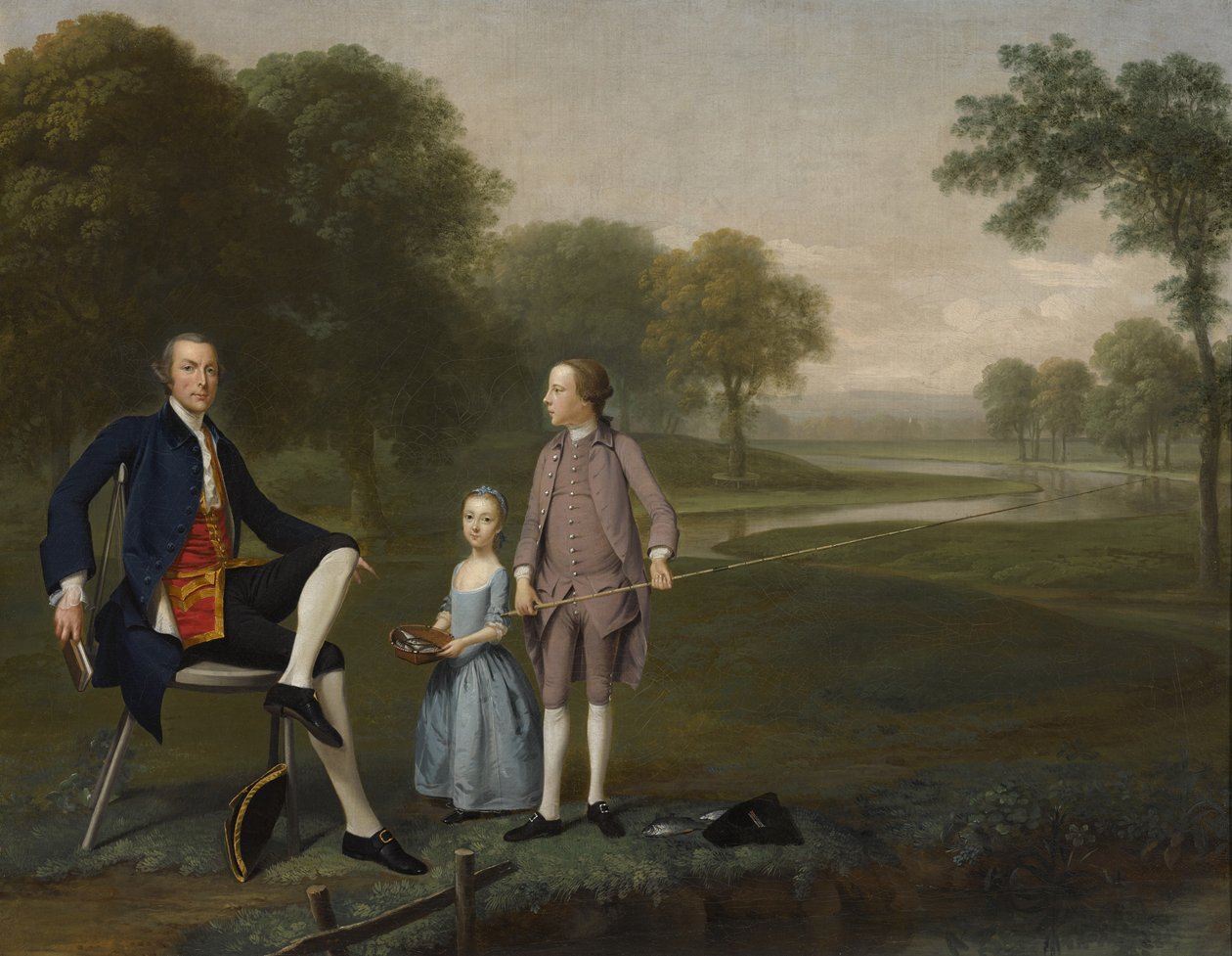 Richard Moretan, Av. yeğeni ve yeğeni John ve Susanna Weyland ile Tackley, 1757 by Arthur Devis