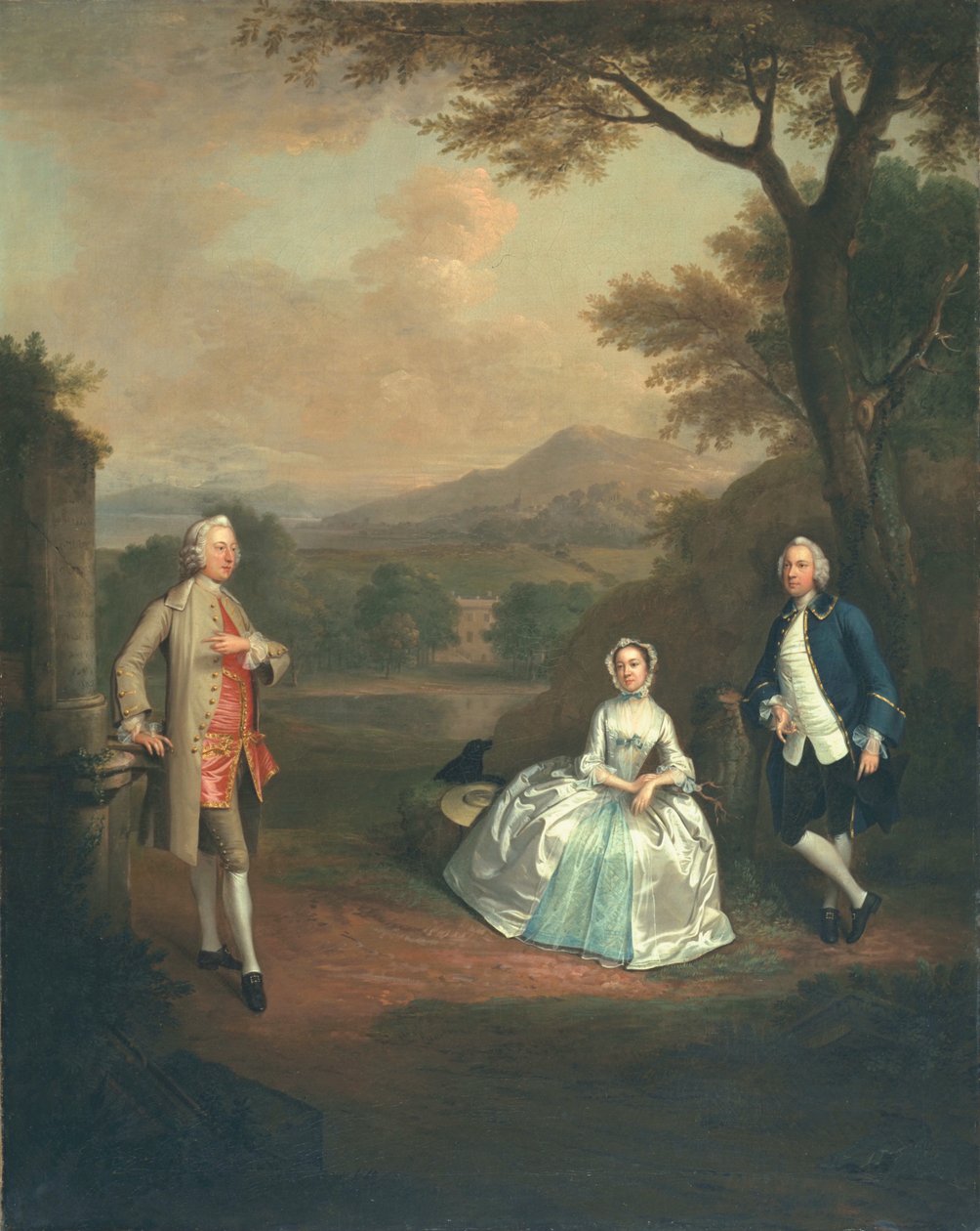 Sir George Lyttelton, Bart., Yarbay Richard Lyttelton ile ve Rachel, Bridgewater Düşesi, 1748 by Arthur Devis