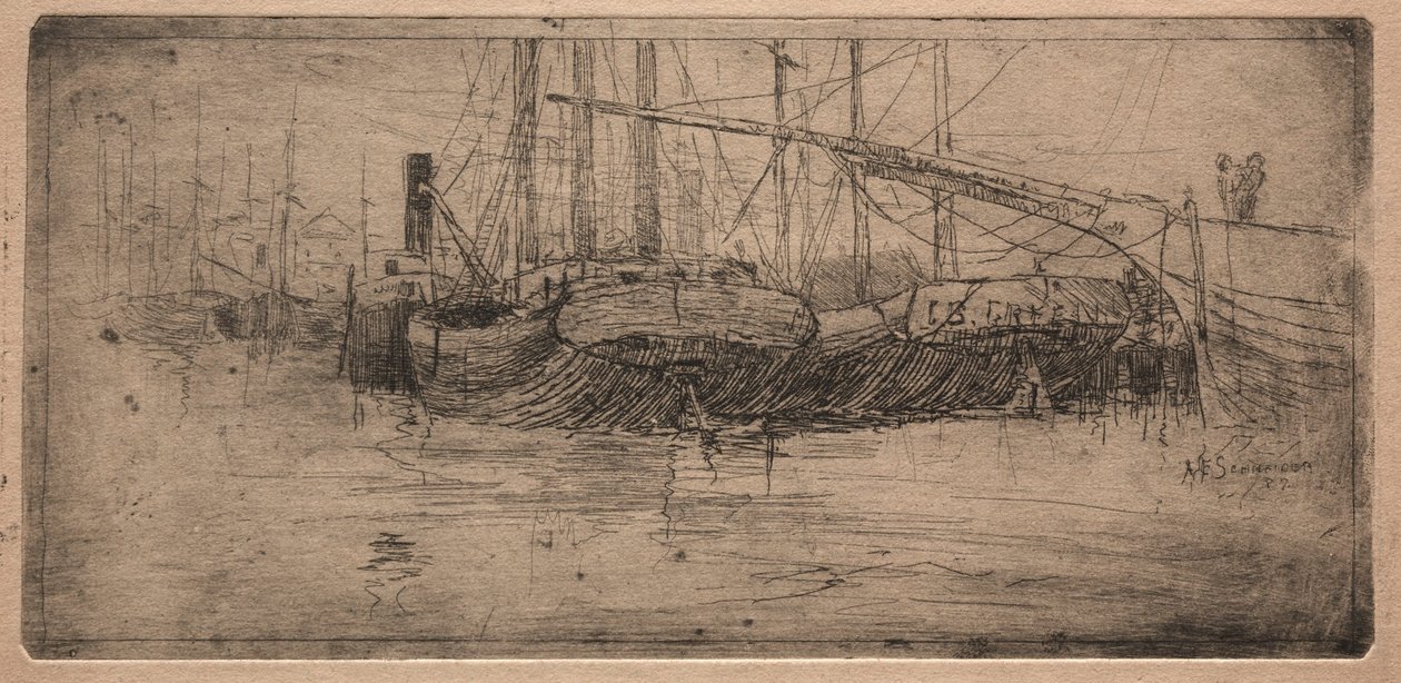 Cuyahoga Nehri boyunca kayma, 1887. by Arthur E. Schneider.