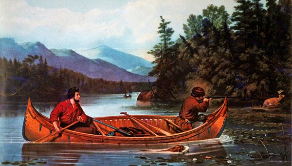 American Hunting Scenes: A Good Chance, Currier & Ives tarafından yayınlandı by Arthur Fitzwilliam (after) Tait