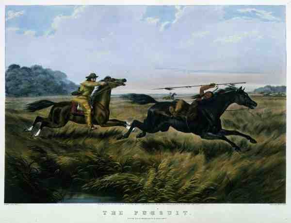 The Pursuit, pub. Currier & Ives tarafından by Arthur Fitzwilliam (after) Tait