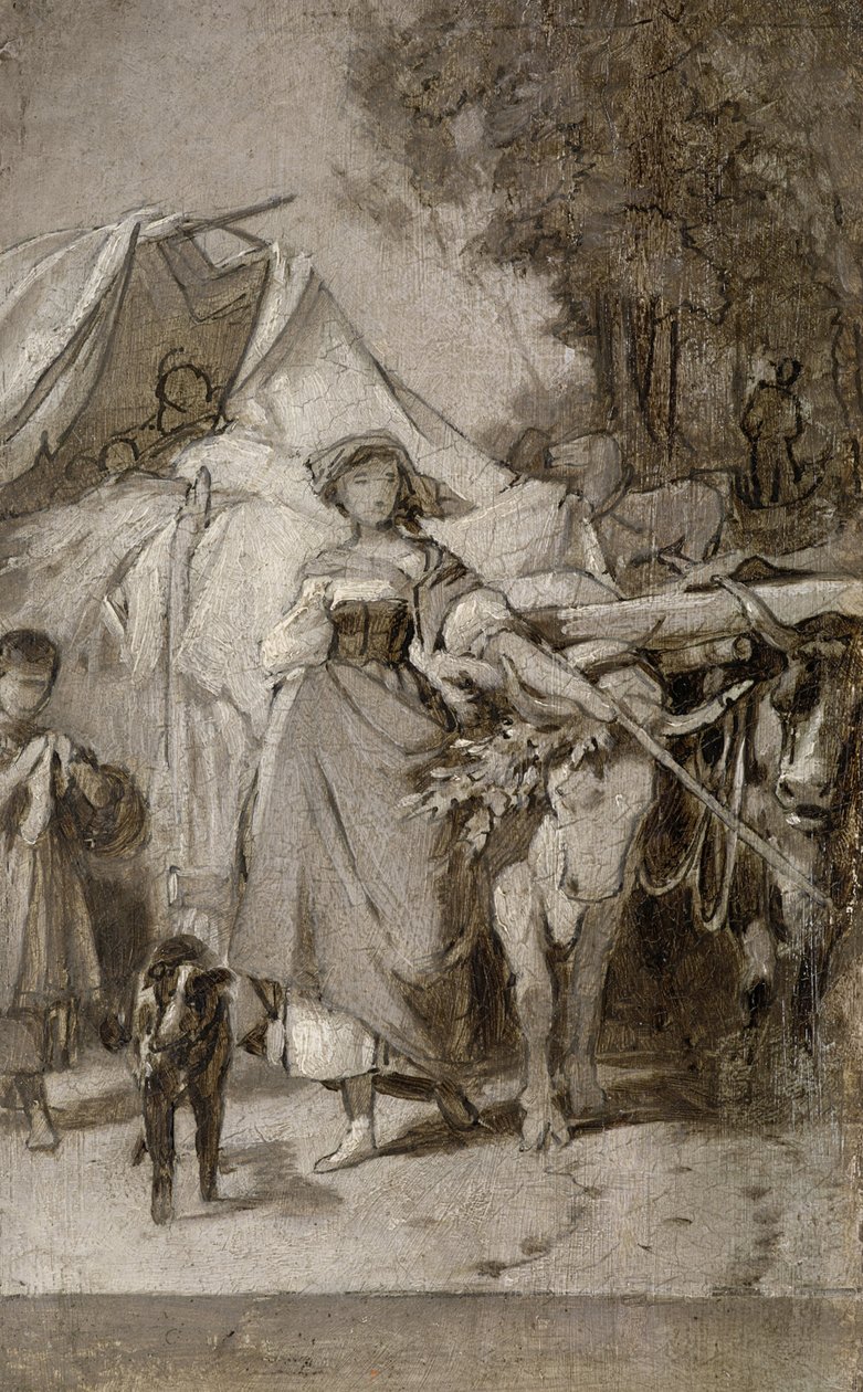 "Hermann ve Dorothea"ya iki grisailles by Arthur Georg Freiherr von Ramberg