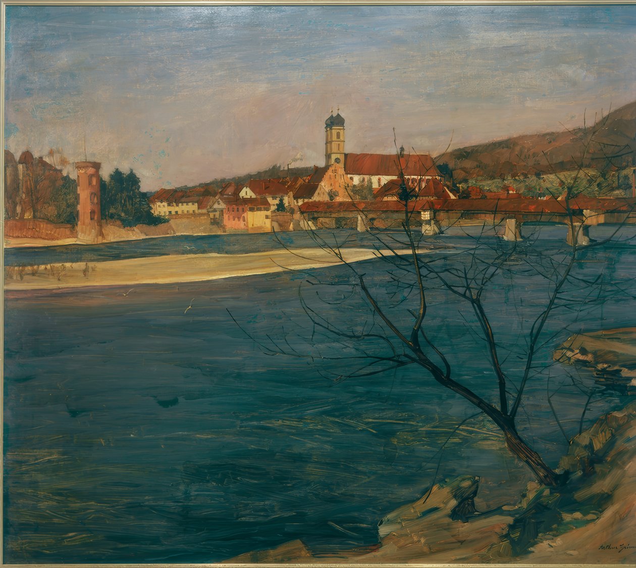 Säckingen yakınlarındaki Ren Nehri by Arthur Grimm