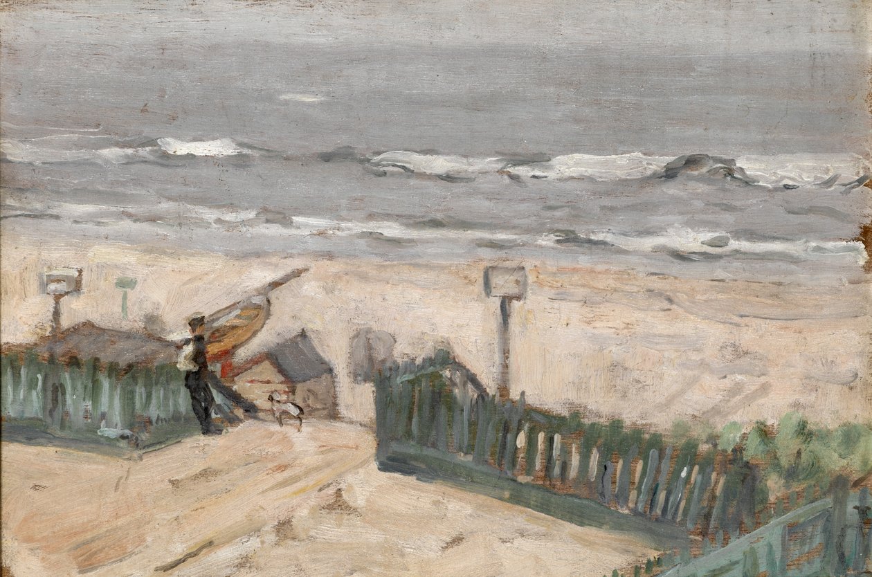 Balıkçı ve köpekli banyo kulübeleri, 1900 dolayları by Arthur Haythorne Studd